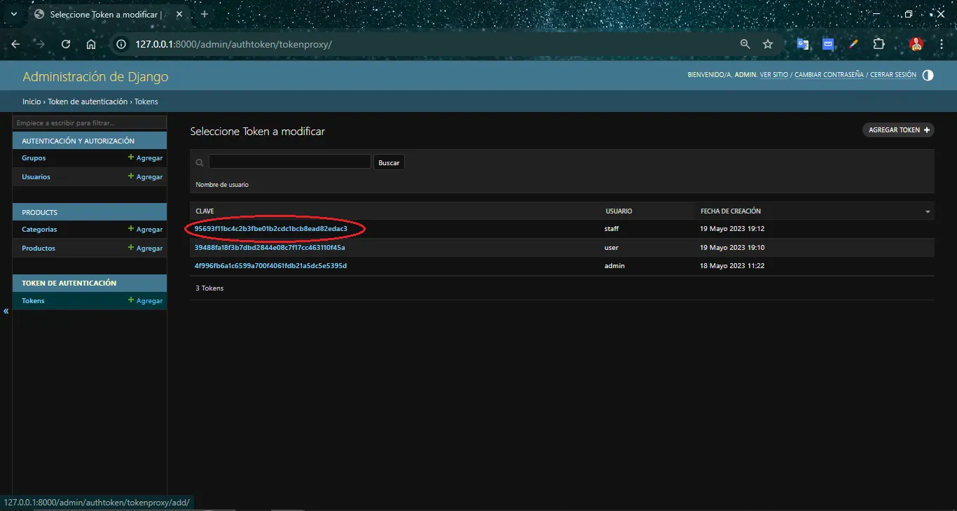 4 - admin - create token