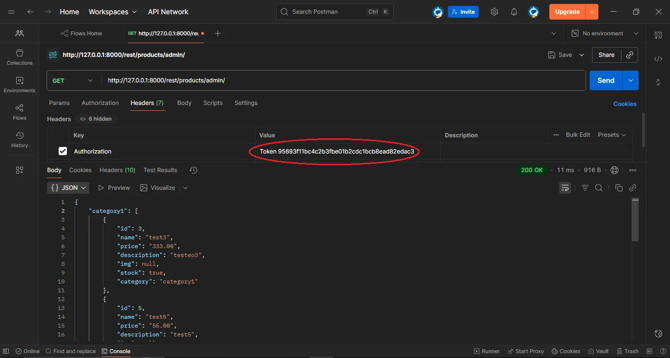 5 - products to admins - using token